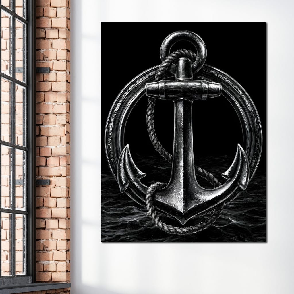 Weight of the Restless Anchor Canvas Wall Art