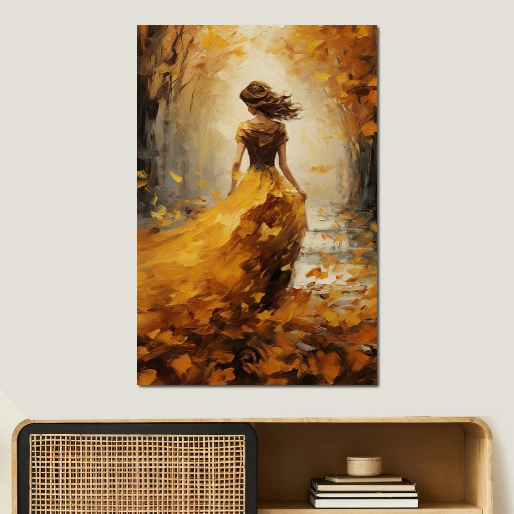 Amber Forest Promenade Canvas Wall Art