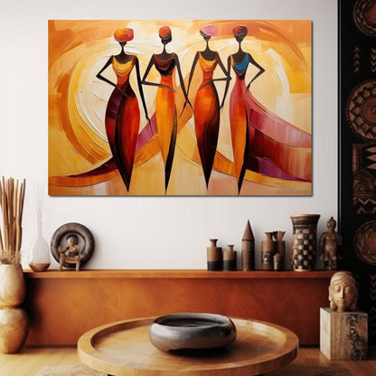 Golden Maroon Elegance Canvas Wall Art