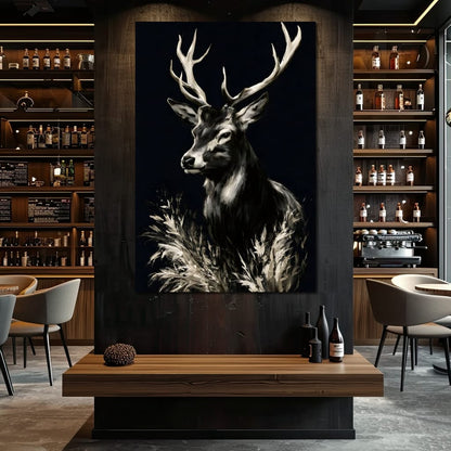 Silent Guardian of the Winter Grass Canvas Wall Art