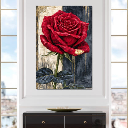 Gilded Petals On Divided Ground Canvas Wall Art