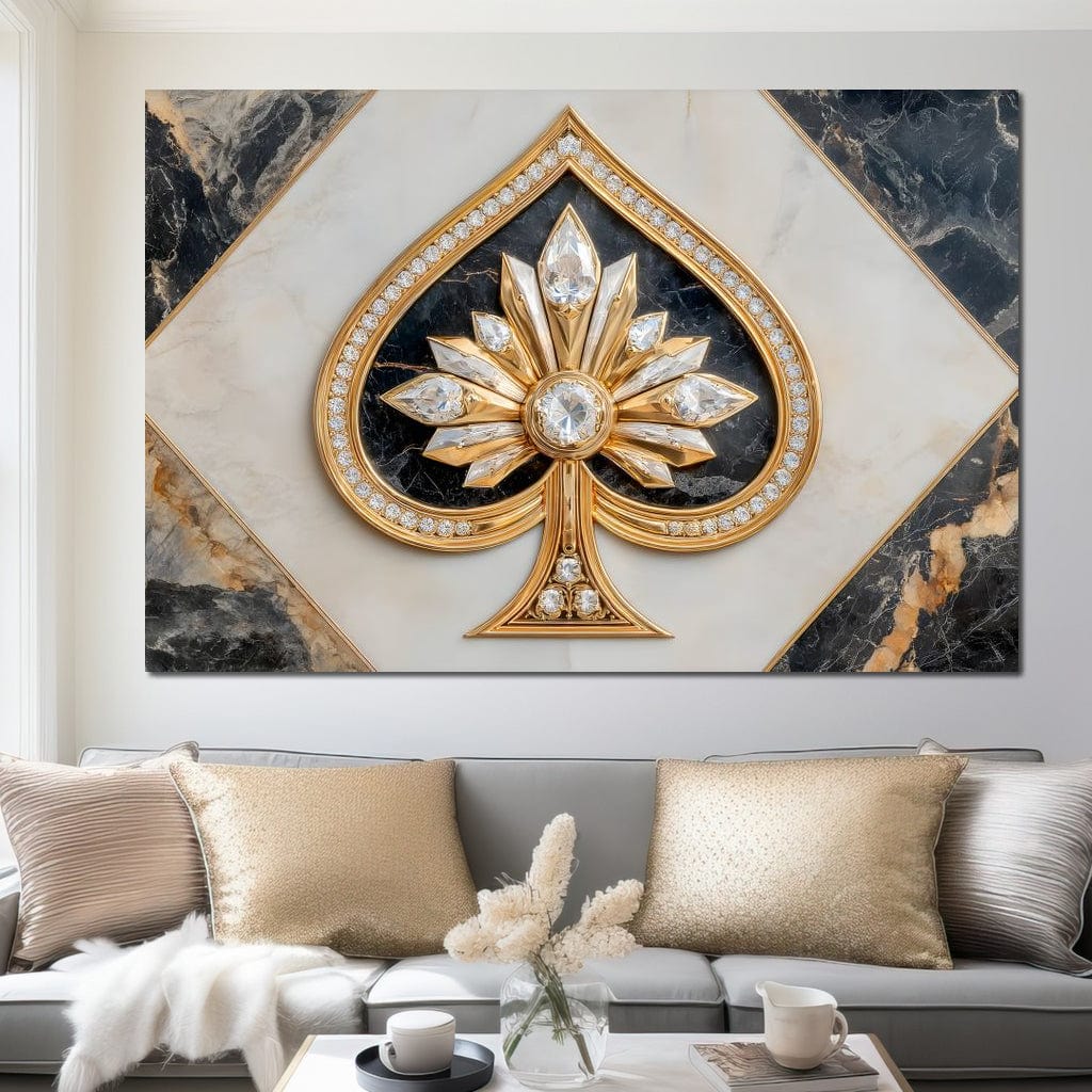 Golden Ace Diamond Blossom Canvas Wall Art