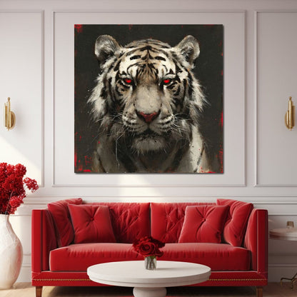 Tiger Red Gaze Canvas Wall Art