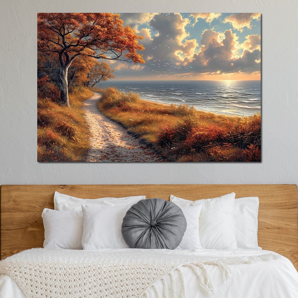 Autumn Seaside Reverie Canvas Wall Art