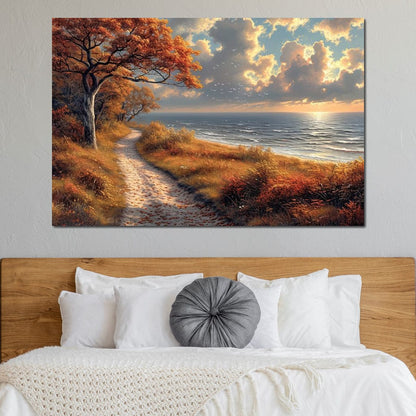 Autumn Seaside Reverie Canvas Wall Art