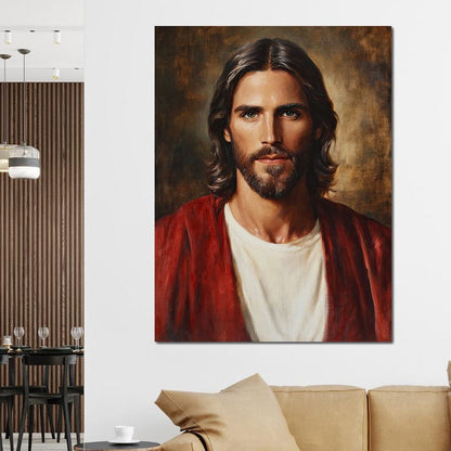 Divine Reflection of Grace Jesus Portrait Canvas Wall Art