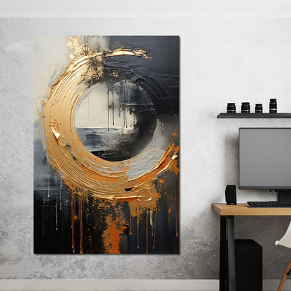 Abyssal Gold Embrace Canvas Wall Art