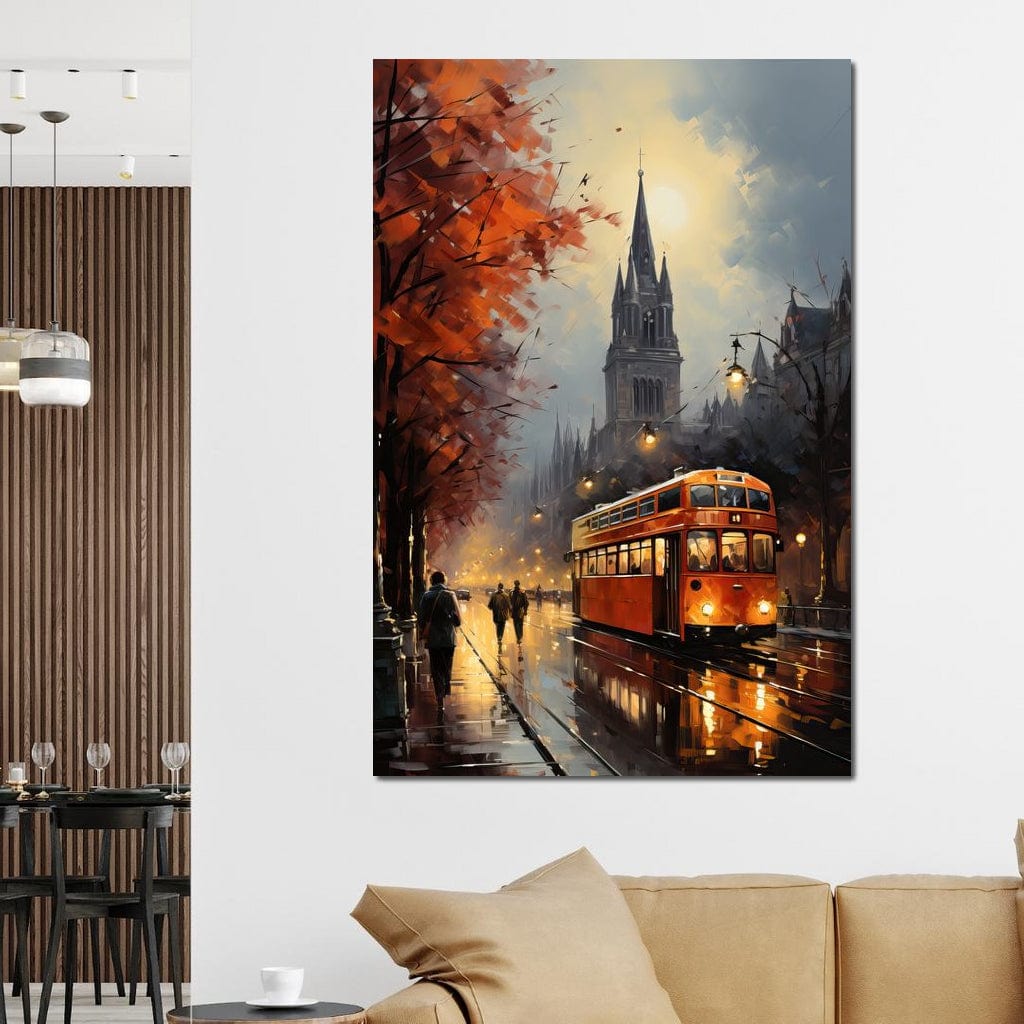 Vintage London Street Canvas Wall Art