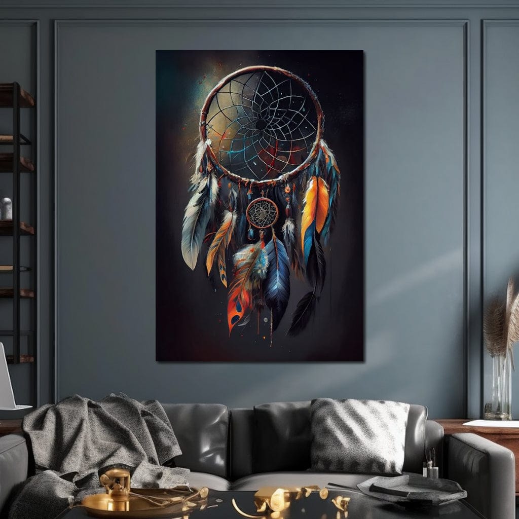 Dreamcatcher & Feathers Canvas Wall Art