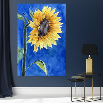 Watercolor Sunflower Canvas Wall Art