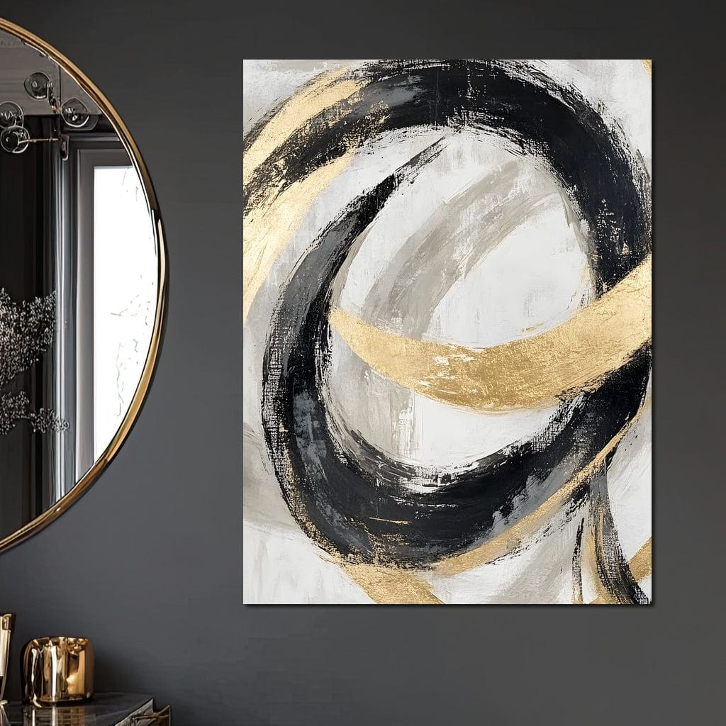 Golden Flow Rhythms Canvas Wall Art