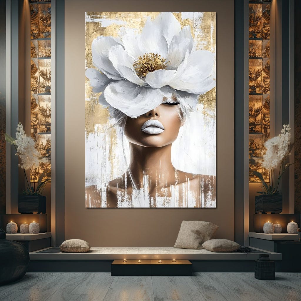Petals of Golden Elegance Canvas Wall Art