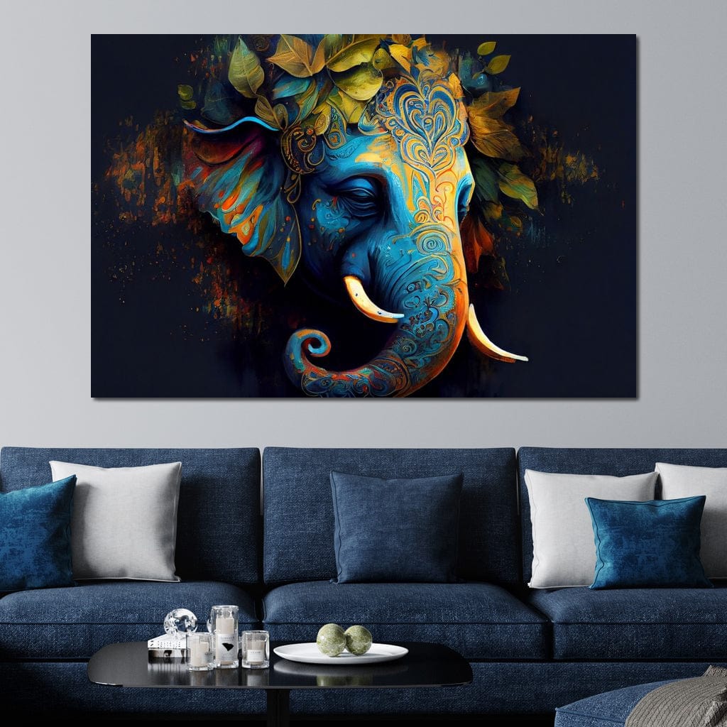 The Blue Elephant Canvas Wall Art