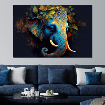 The Blue Elephant Canvas Wall Art