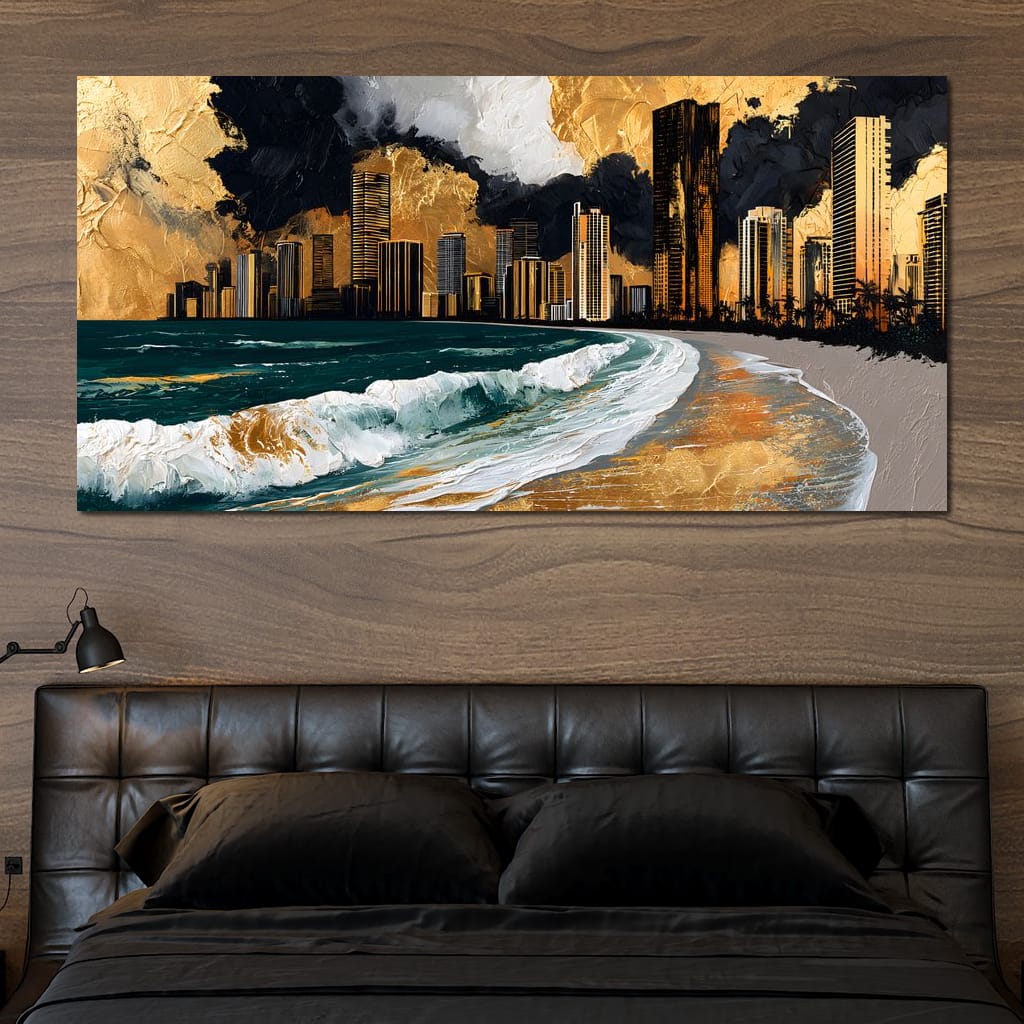 Gilded Towers Beyond The Tides Canvas Wall Art