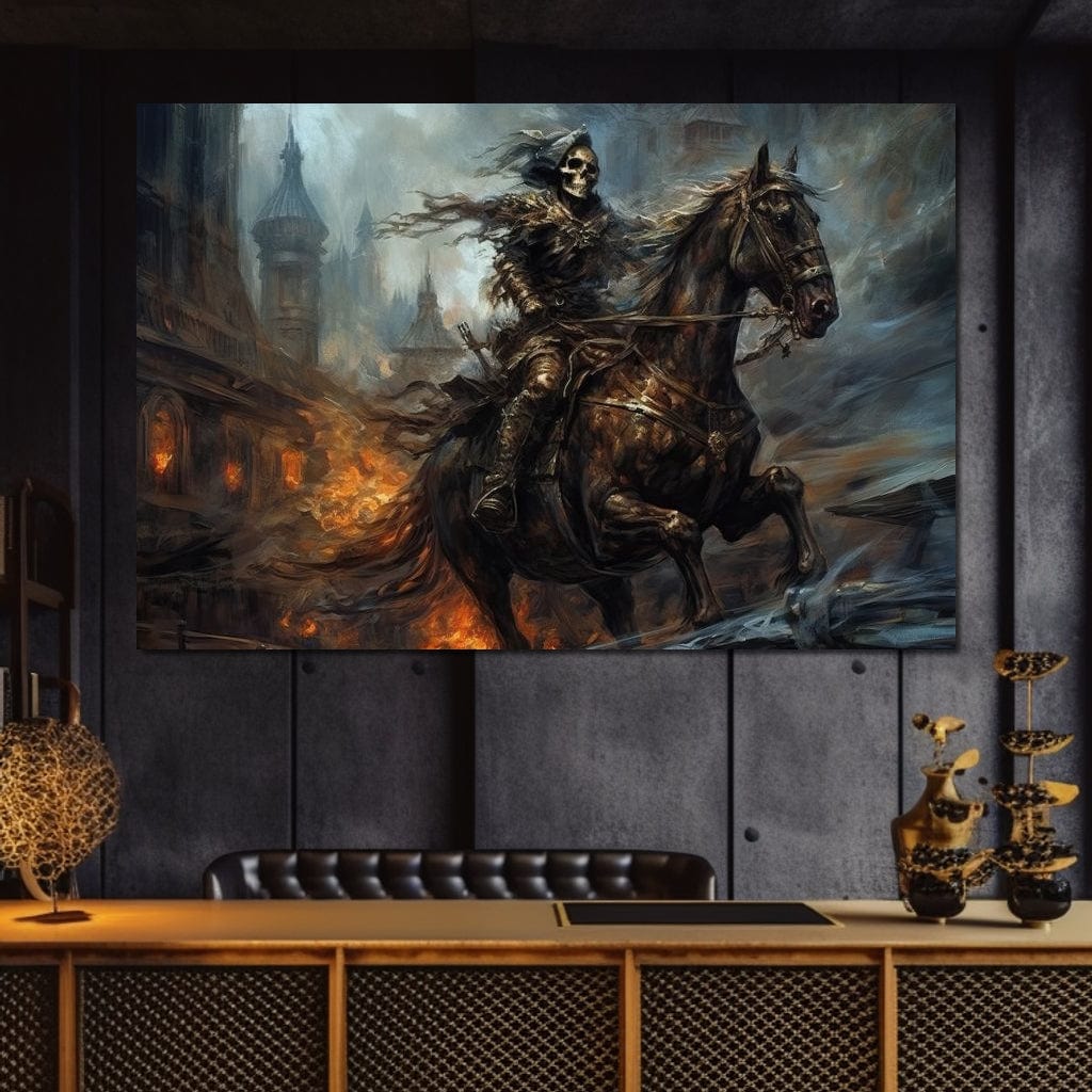Skeleton Knight Canvas Wall Art
