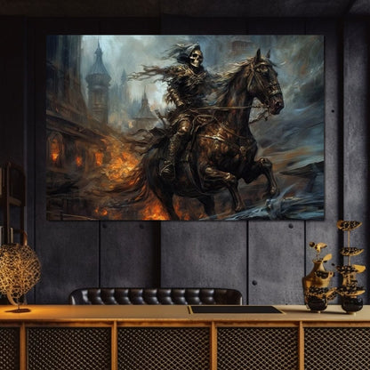 Skeleton Knight Canvas Wall Art