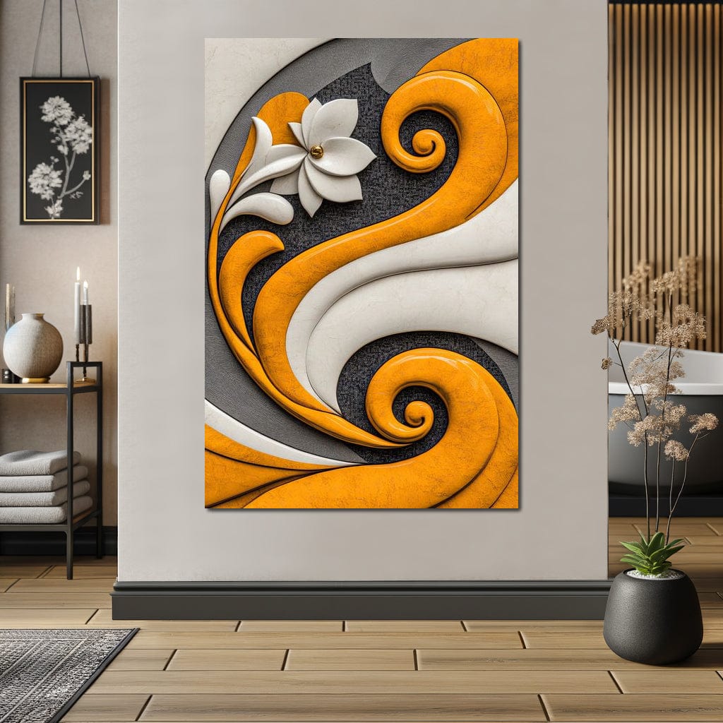 Fusion of Flower and Flow Canvas Wall Art