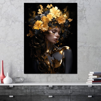 Floral Elegance Crown Canvas Wall Art