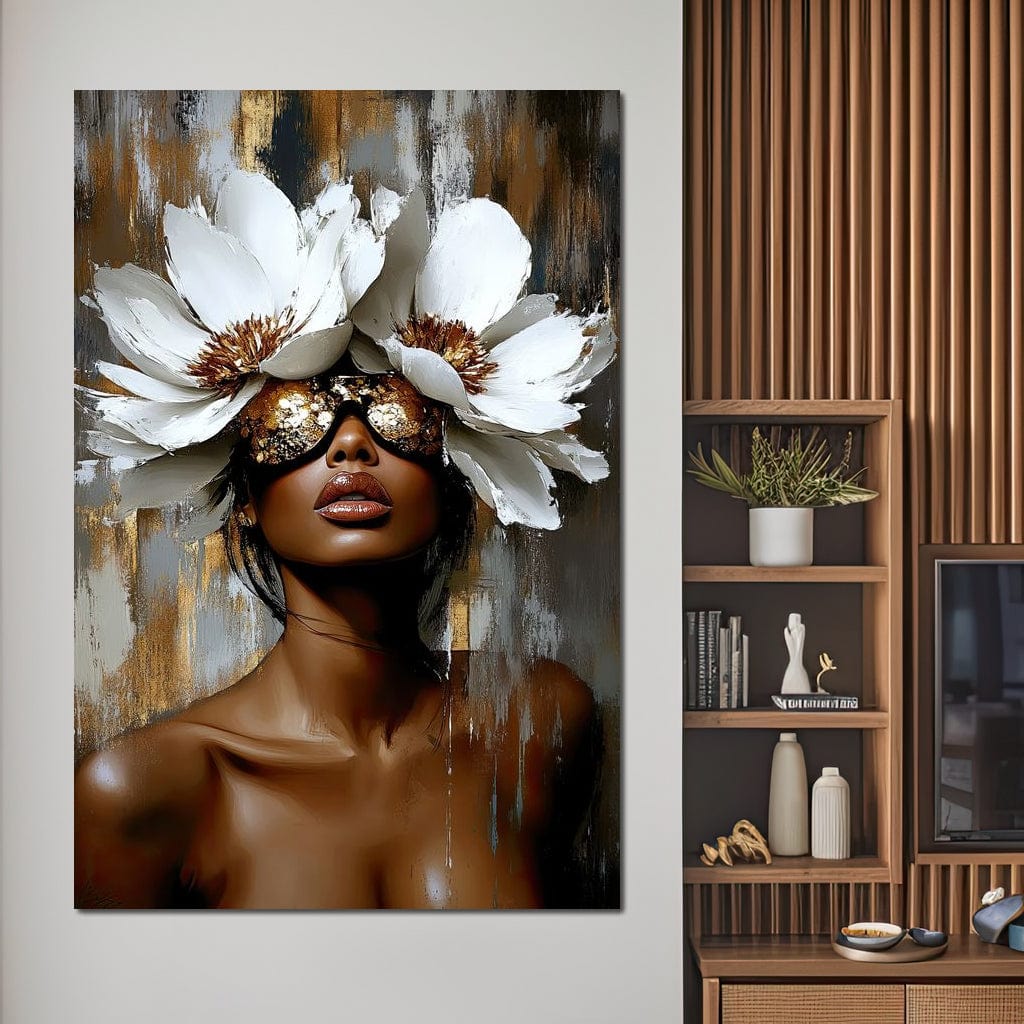 Golden Petals Envisioned Canvas Wall Art