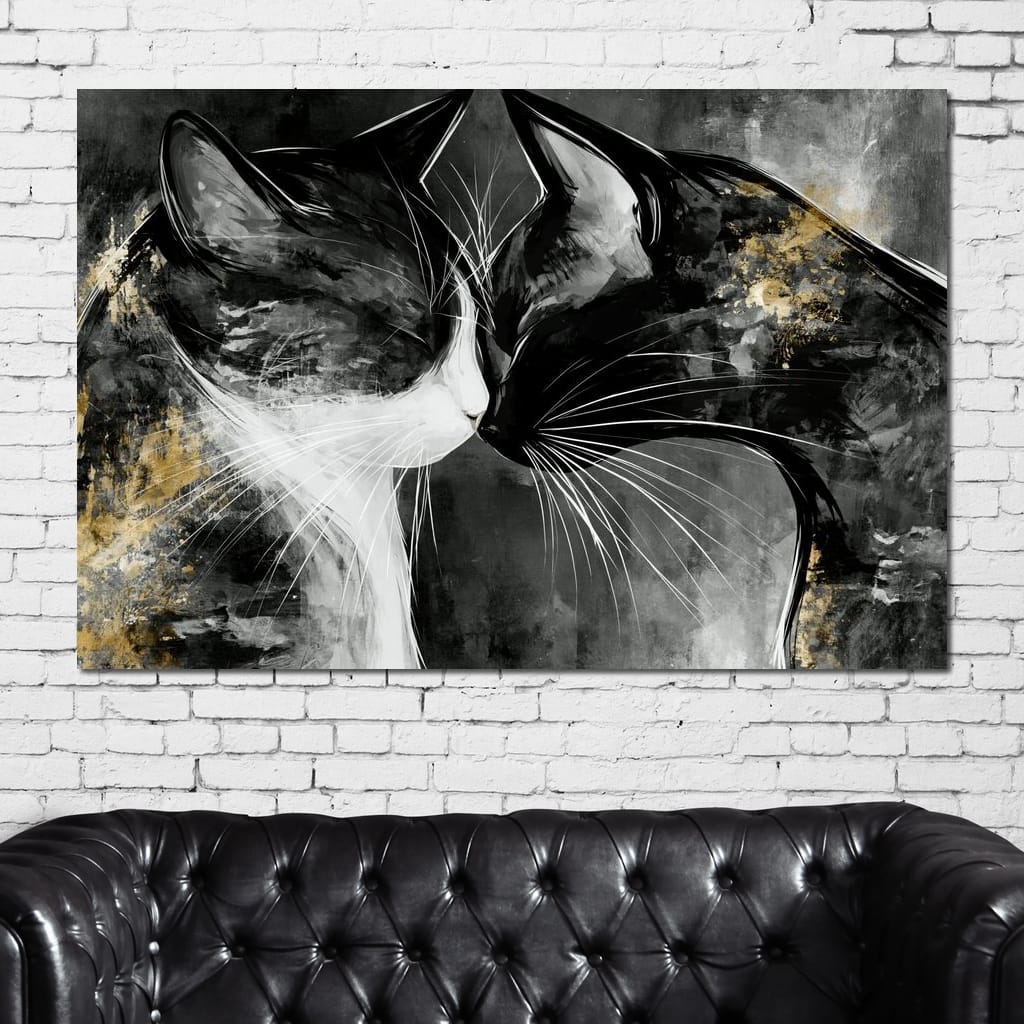 Gentle Connection Of Midnight Souls Canvas Wall Art