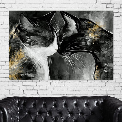 Gentle Connection Of Midnight Souls Canvas Wall Art