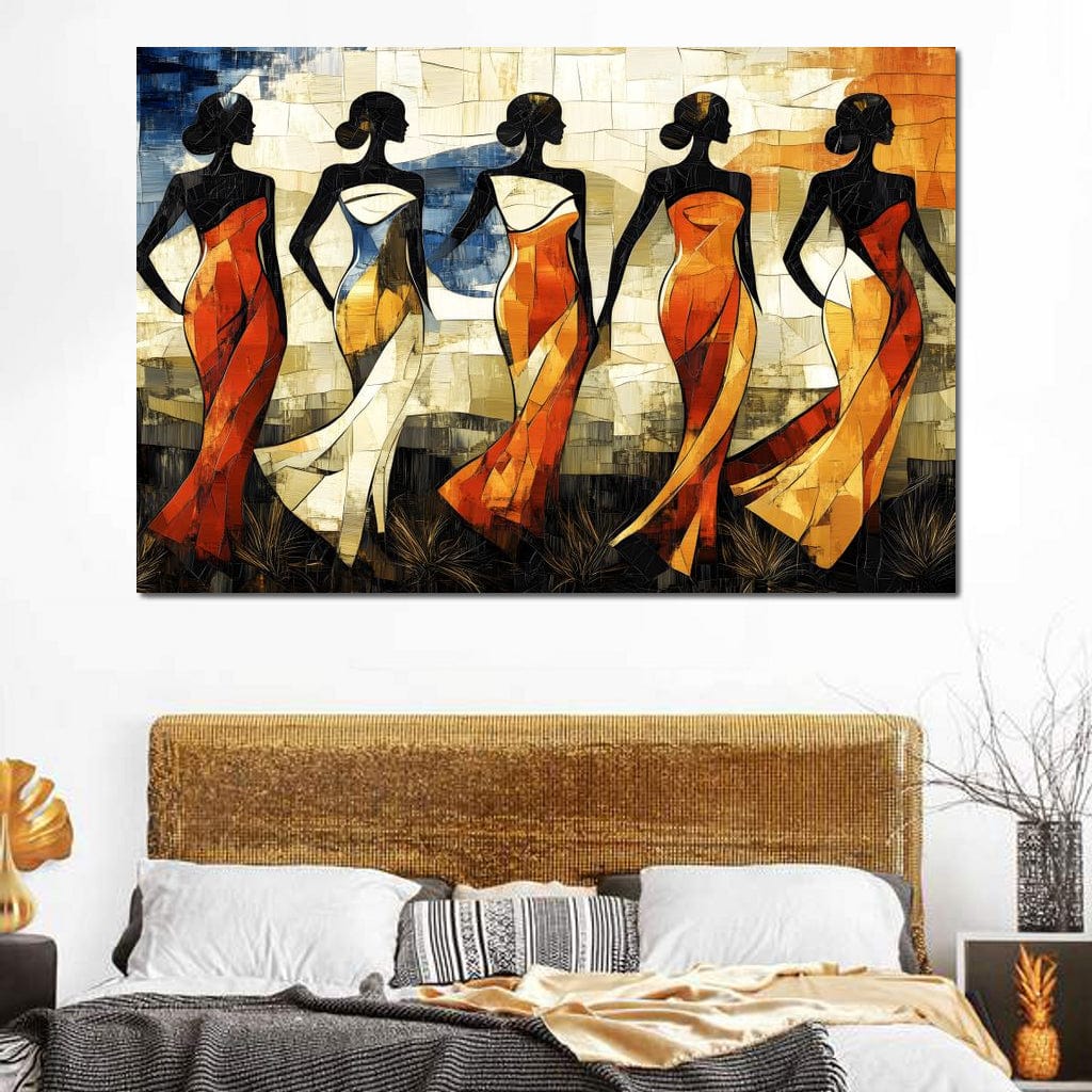 Graceful Dance of Silhouettes Canvas Wall Art