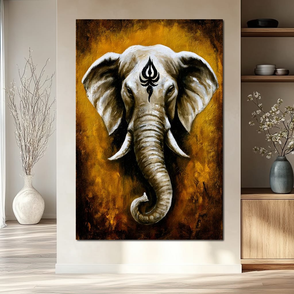 Sacred Wisdom Of The Tusker Canvas Wall Art