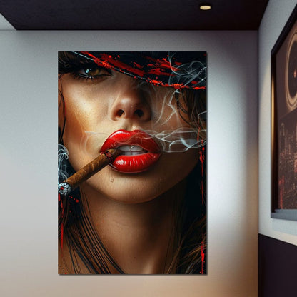 Sultry Smoke and Sable Tresses Canvas Wall Art