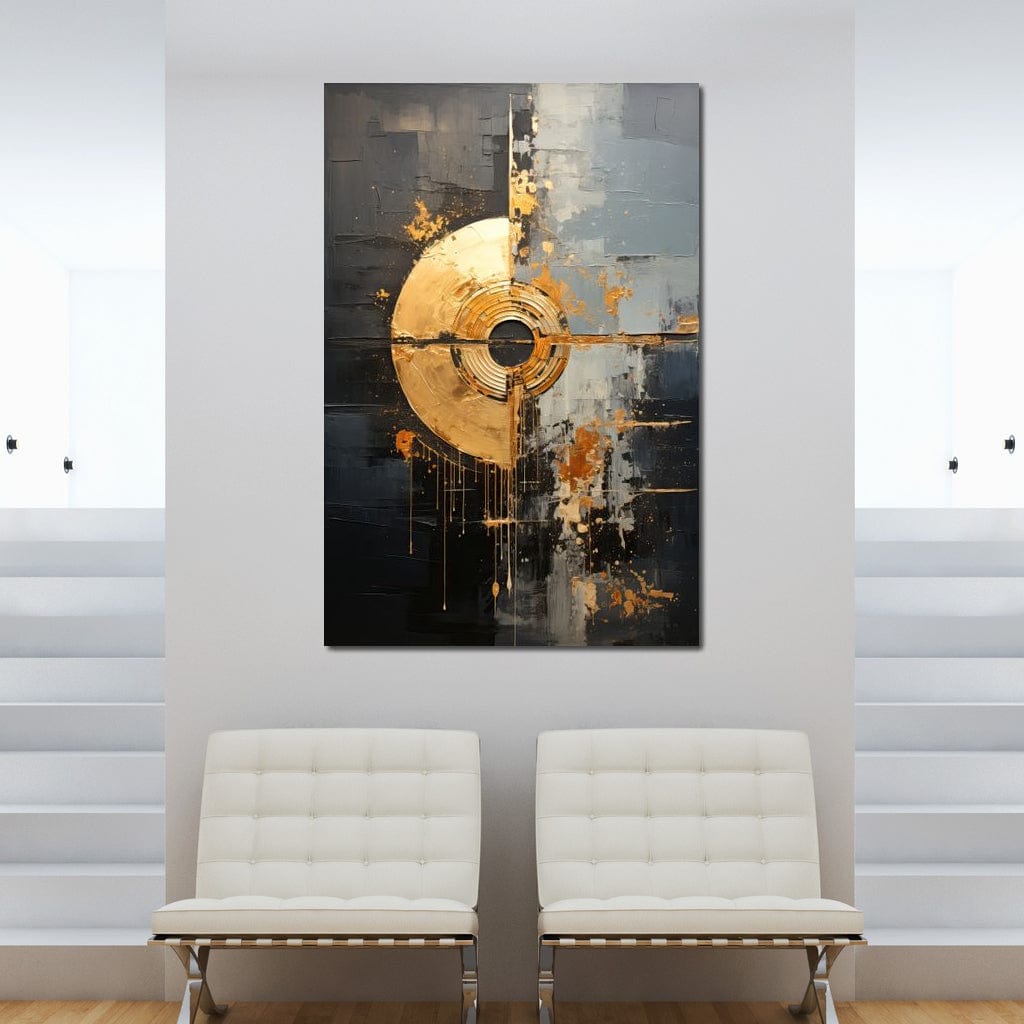 Eclipse in Golden Splendor Canvas Wall Art