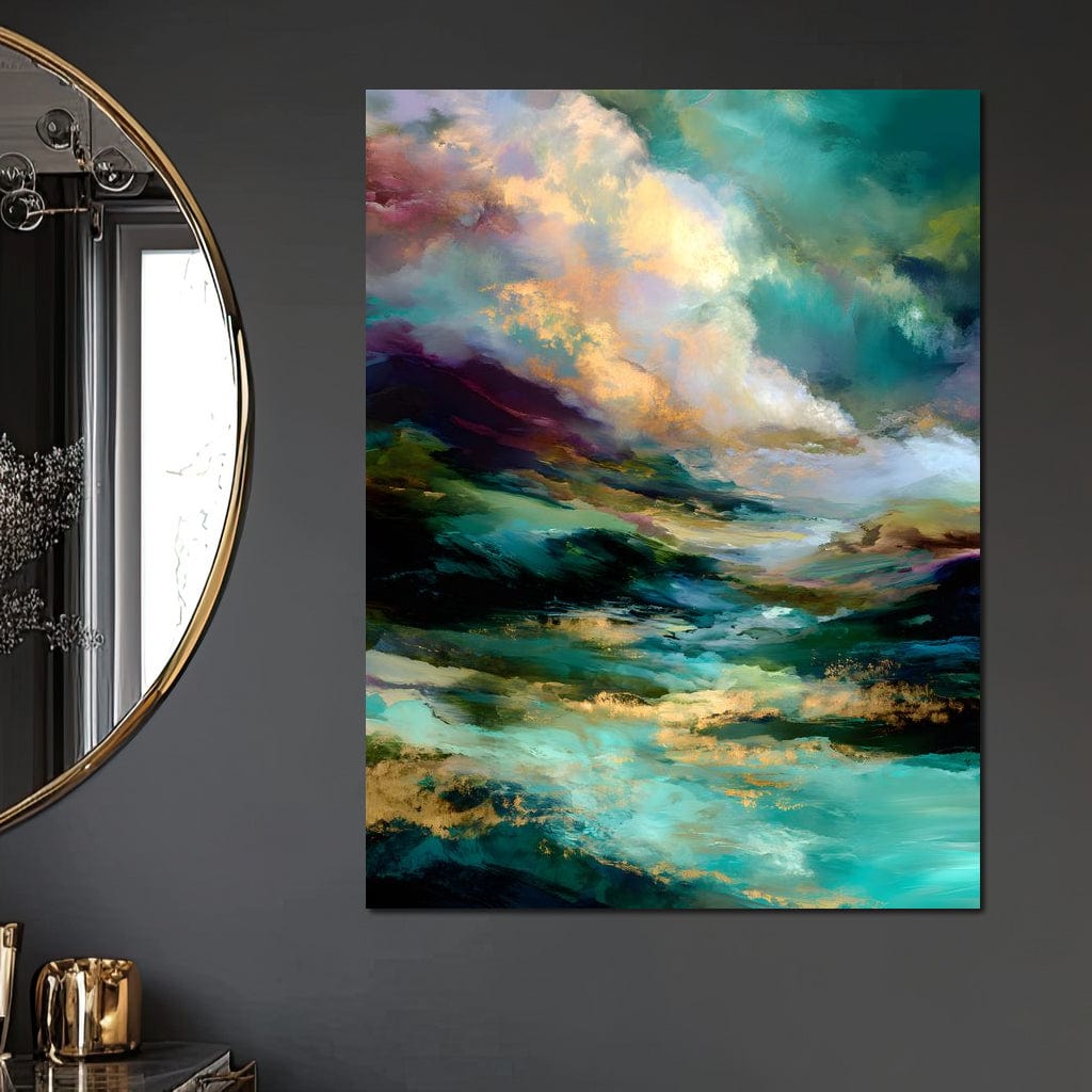 Aurora Tides of Golden Drift Canvas Wall Art