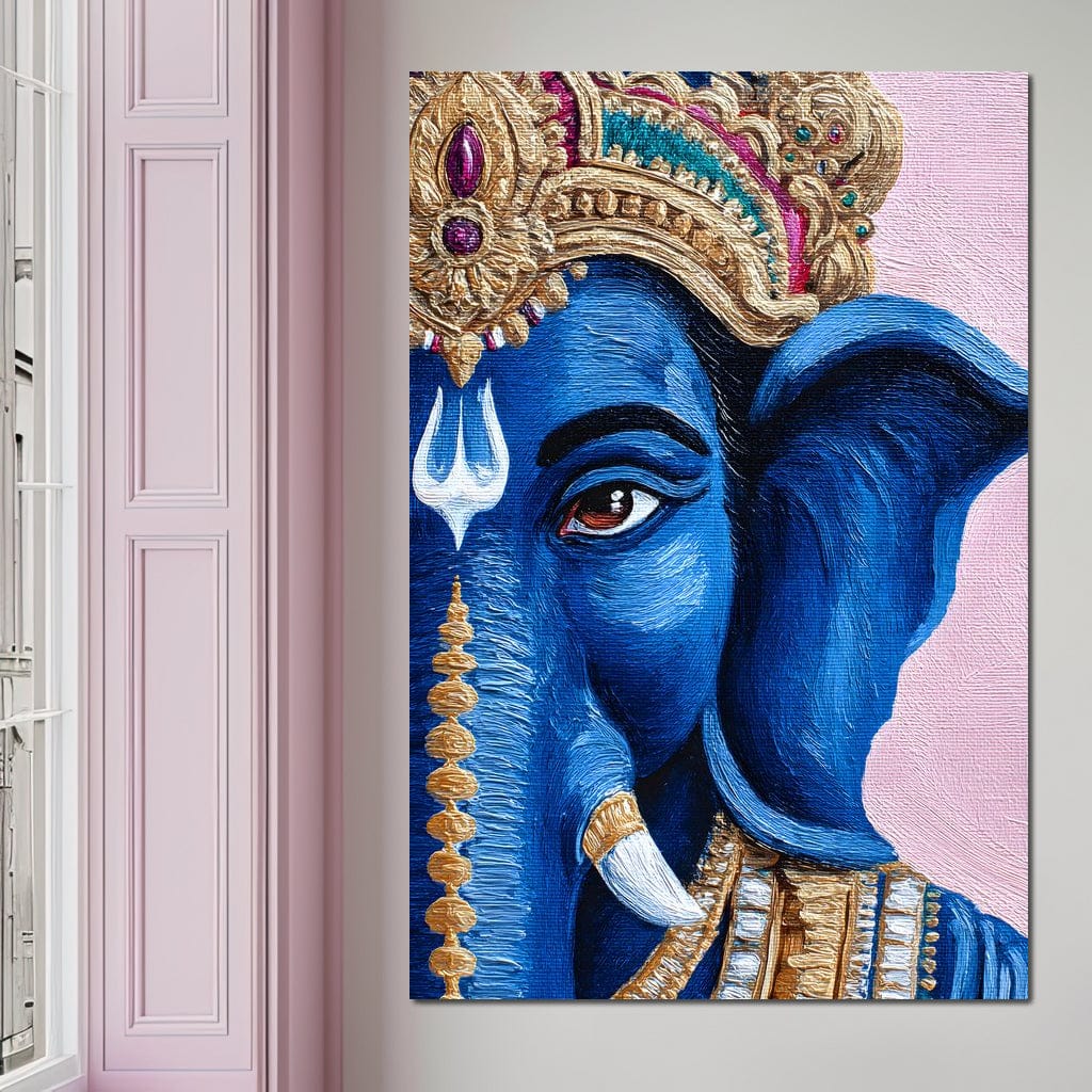 Lord Ganesha Blue Majesty Canvas Wall Art