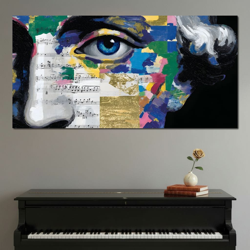 Blue Eye Music Mosaic Canvas Wall Art