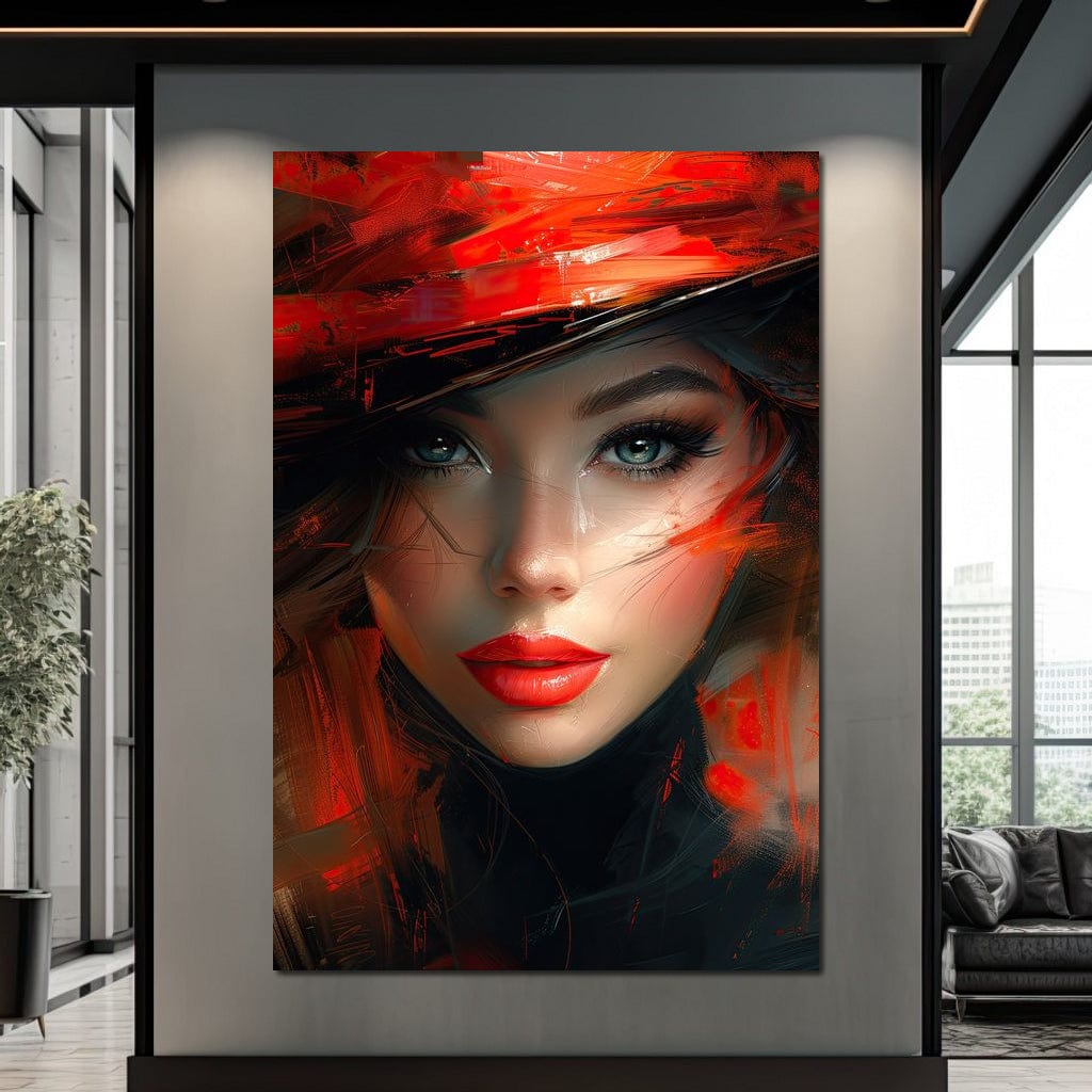 Siren in Rouge Overture Canvas Wall Art