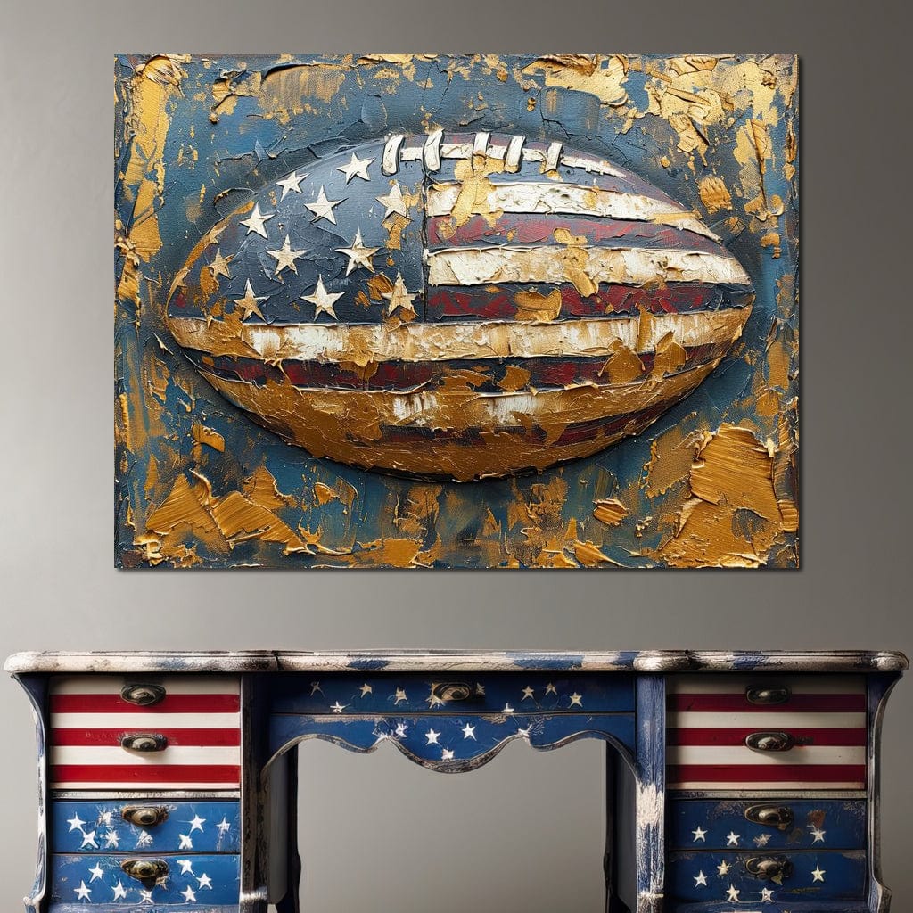Patriotic Football Canvas Wall Art