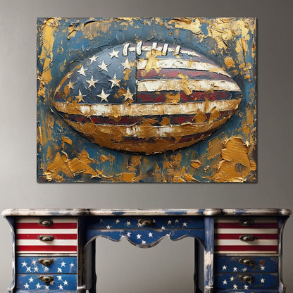 Patriotic Football Canvas Wall Art