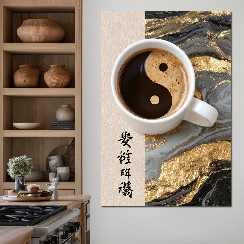 Zen Coffee Graceful Fortune Canvas Wall Art
