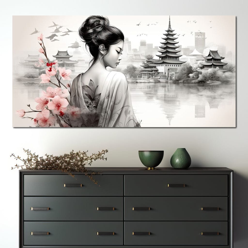 Ethereal Geisha Serenity Canvas Wall Art