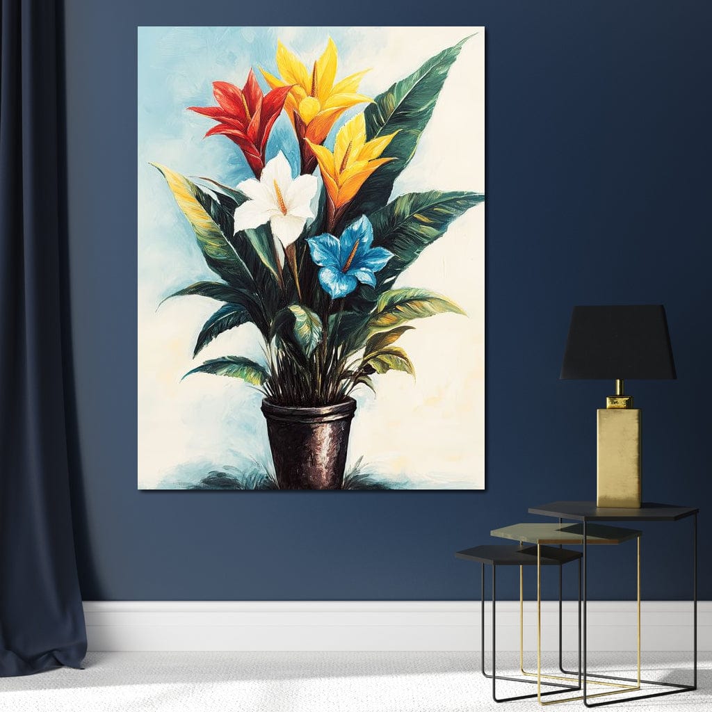 Tropical Bloom Flowers Canvas Wall Art