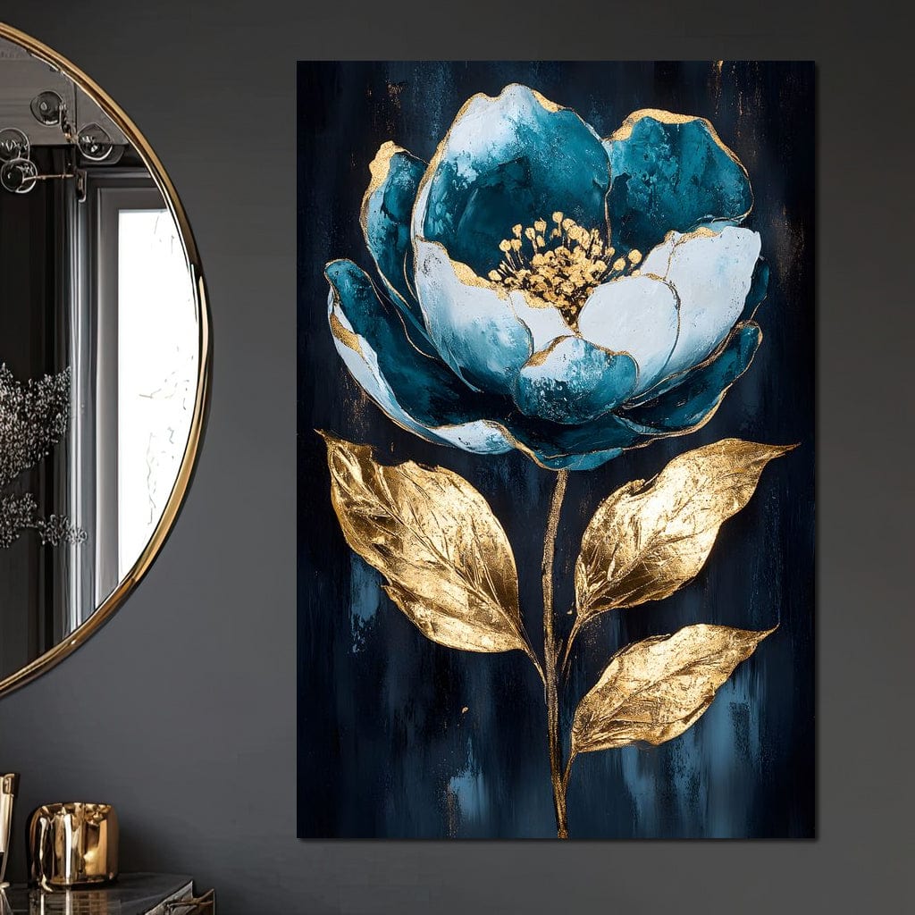 Golden Petal Rebirth Canvas Wall Art
