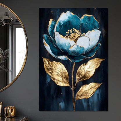 Golden Petal Rebirth Canvas Wall Art