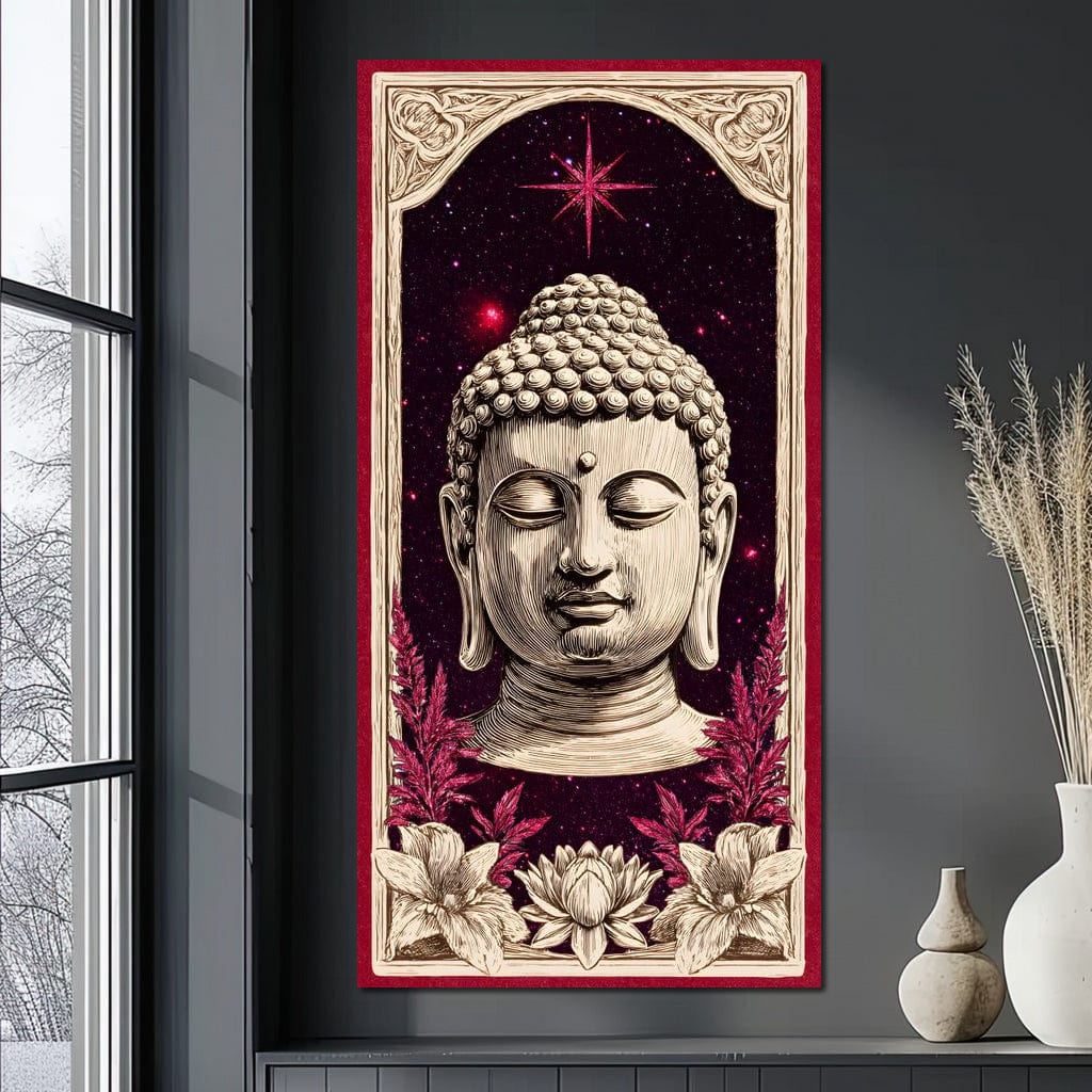Cosmic Lotus Buddha Tranquil Canvas Wall Art