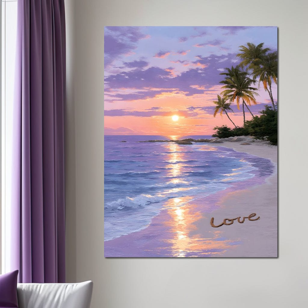 Tropical Dusk Serenity Love Canvas Wall Art