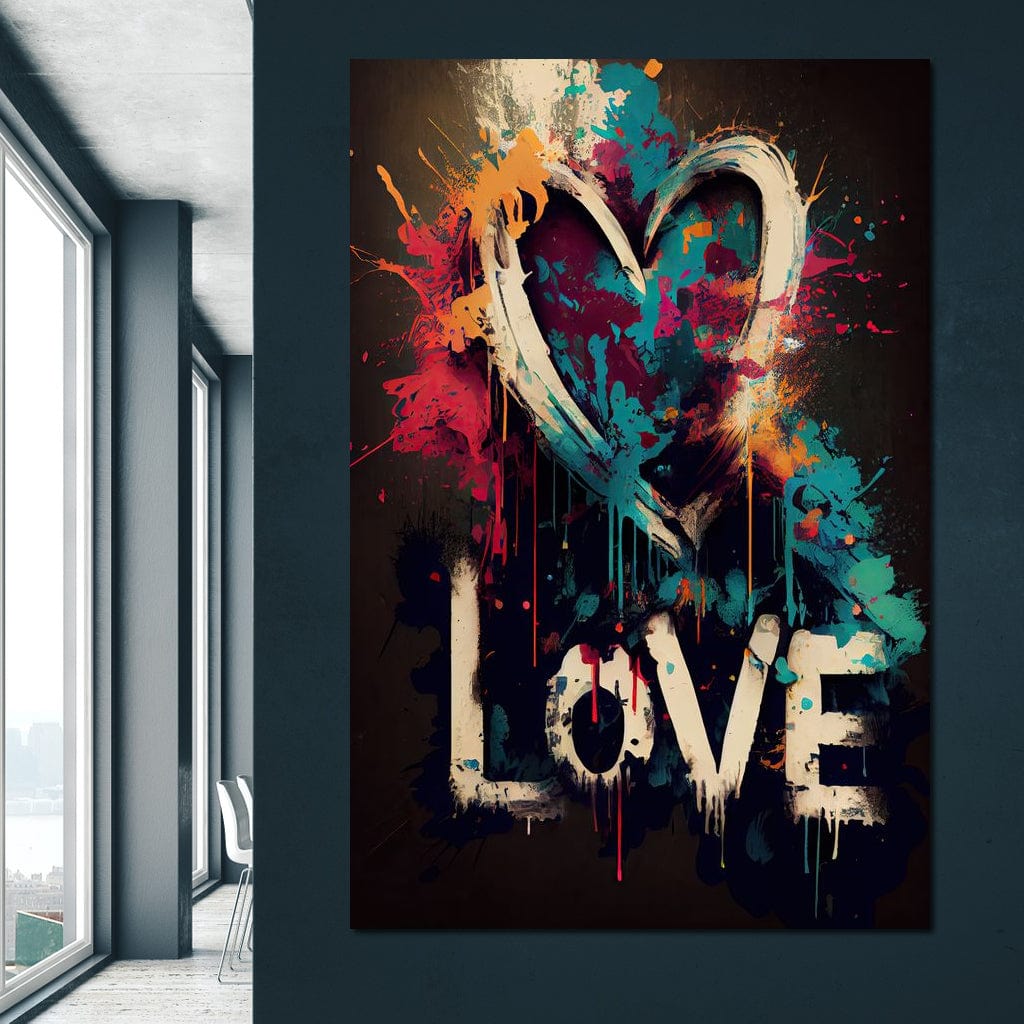 Message of Love Graffiti Canvas Wall Art