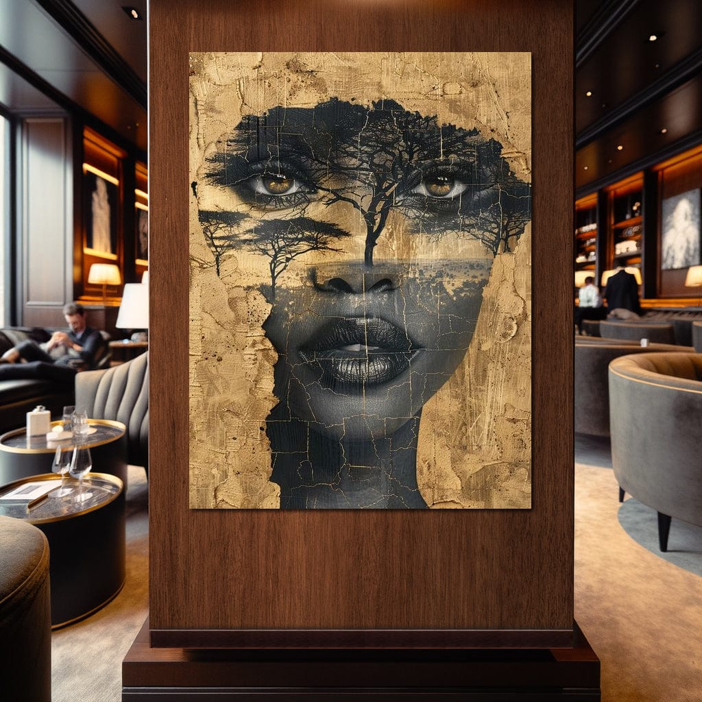 Golden Gaze Through the Jungle Canvas Wall Art