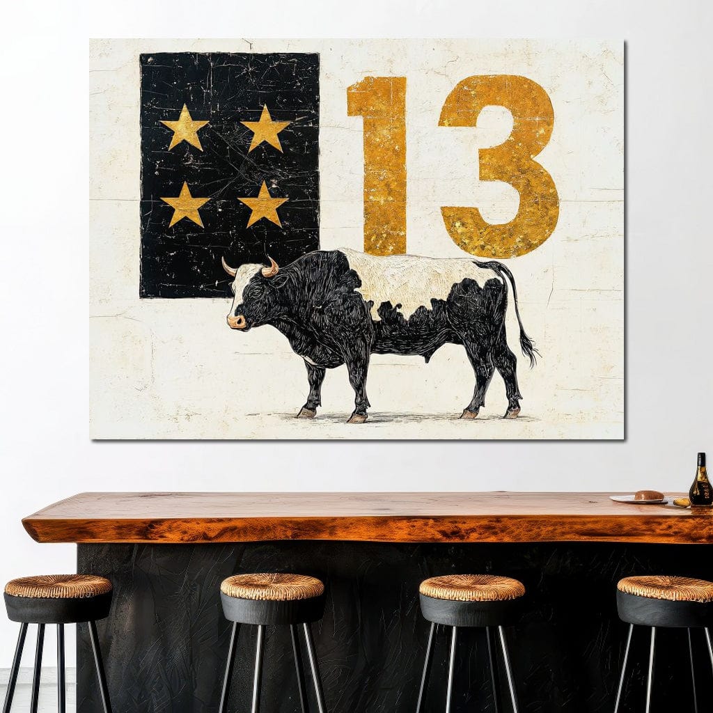 Starlit Cattle #13 Canvas Wall Art