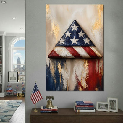 Folded Honor Beneath Gold Leaf Canvas Wall Art