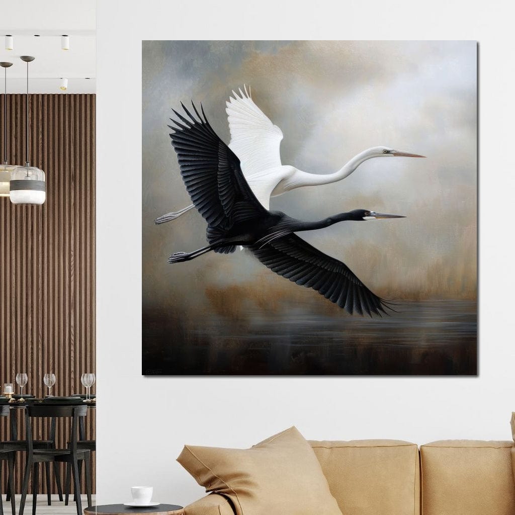 Heron Harmony Canvas Wall Art