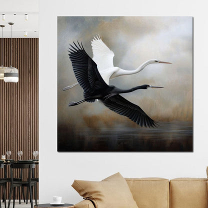Heron Harmony Canvas Wall Art