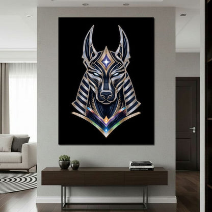 Celestial Anubis Guardian Canvas Wall Art